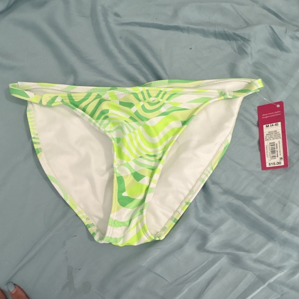 Xhilaration Hipster Panties Green White Abstract Pattern M (4-6)